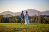 Bride and Groom in front of Mountain Range