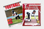 Two Magazine Covers featuring a football player and a track runner. 