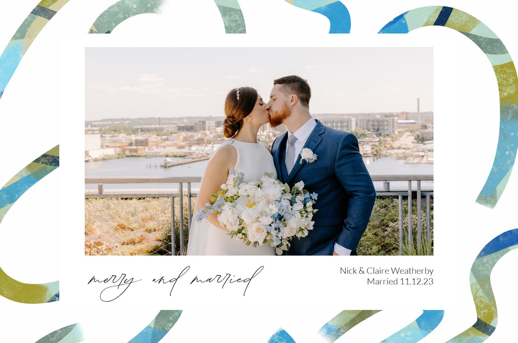 Cheerful Curls-Postcards-Nations Photo Lab-Landscape-Celtic Blue-Just Married-Nations Photo Lab