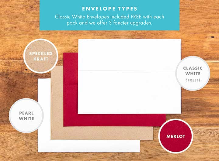 Different color envelopes for Custom Designer Photo Cards