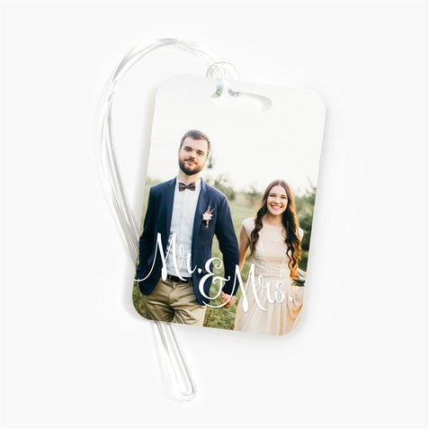 Just Married Script-Luggage Tags-Nations Photo Lab-Portrait-Nations Photo Lab