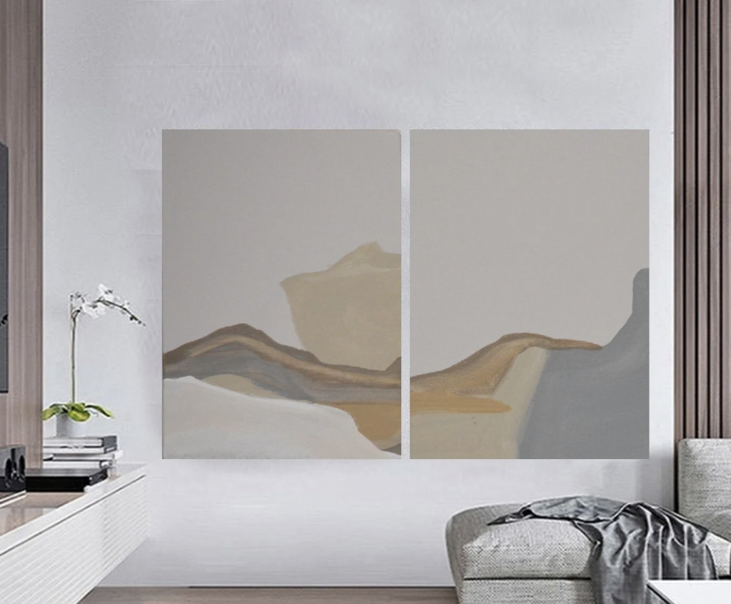 abstract art in living room