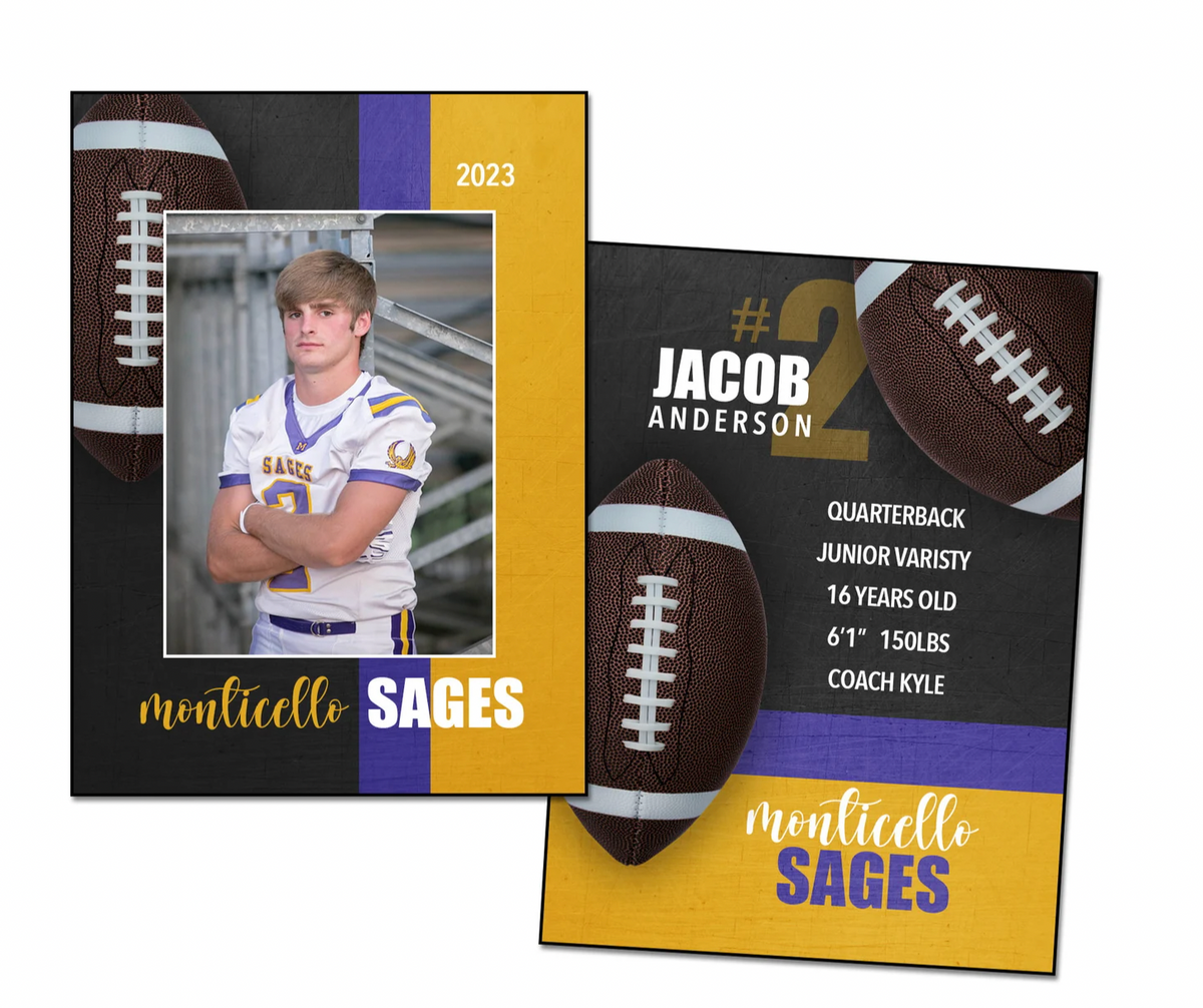 custom football photoshop template for trader cards