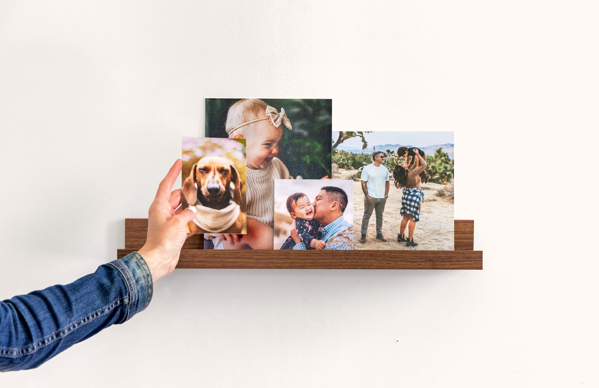 Photo Prints on shelf