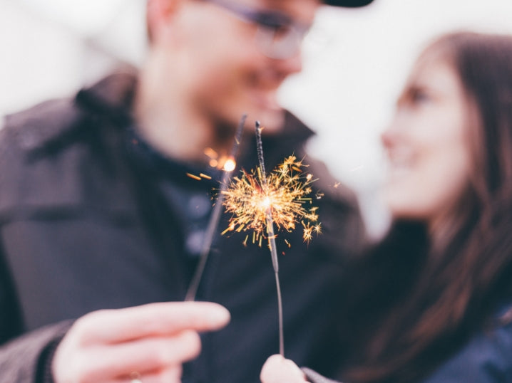 Couple holding fire stick