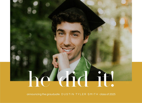 Done And Ready He Graduation Announcement Card