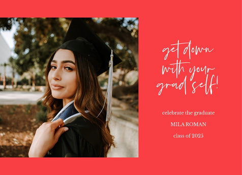 Color Block Party Graduation Invitation Card