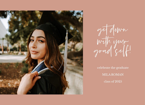 Color Block Party Graduation Invitation Card