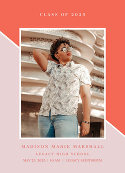 Color Block Grad Graduation Announcement Card