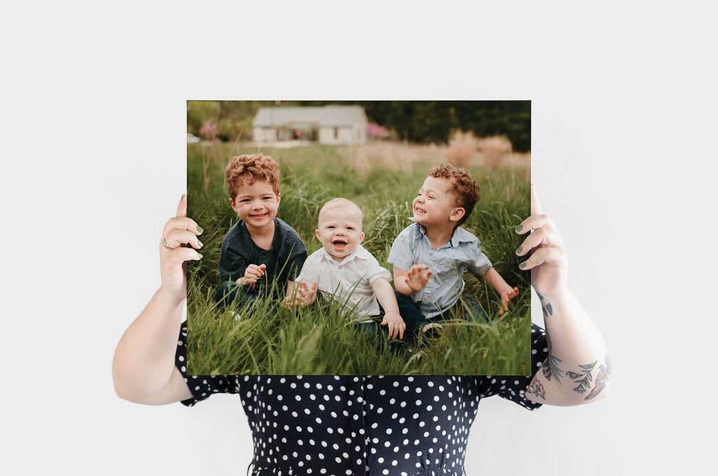 16x20" Landscape Canvas Print featuring a photo of three young children
