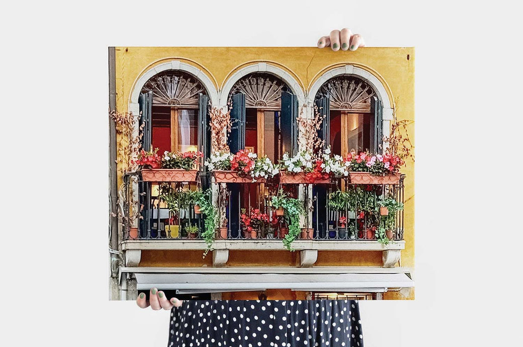 20x24" Landscape Canvas Print featuring a photo a decorative window in Italy