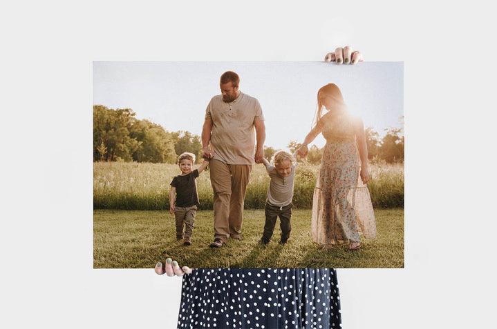 20x30" Landscape Canvas Print featuring a photo a family of four