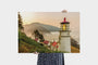 24x36" Landscape Canvas Print featuring a landscape photo of a lighthouse