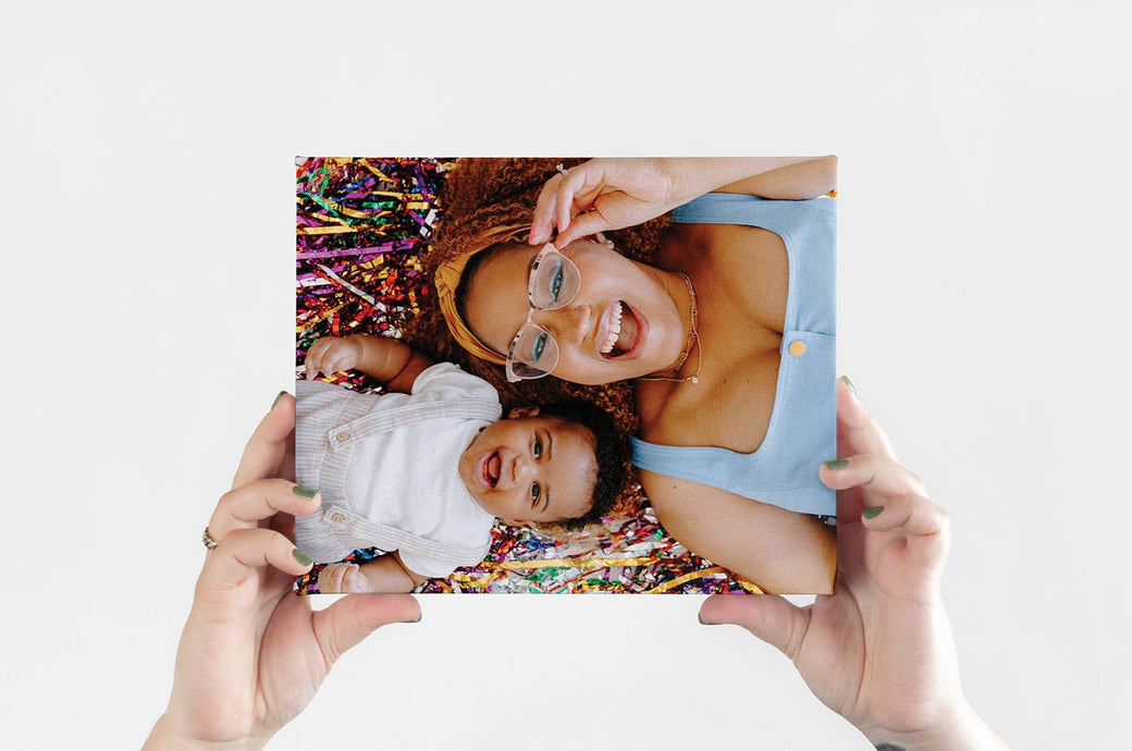 8x10" Landscape Canvas Print featuring photo of a woman and her baby