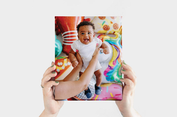 8x10" Portrait Canvas Print featuring photo of a baby