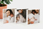 Set of three 5x5" Gallery Blocks featuring photos of a Dad and his baby. 
