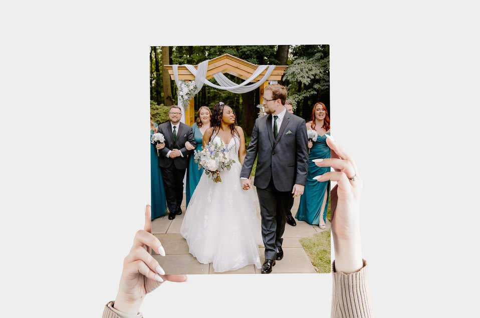 Potrait 11x14 Metal Print featuring a wedding photo
