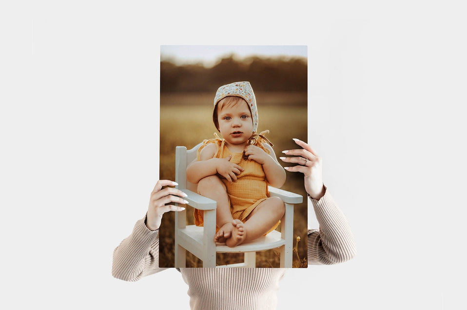 Portrait 16x24 Metal Print featuring a baby photo