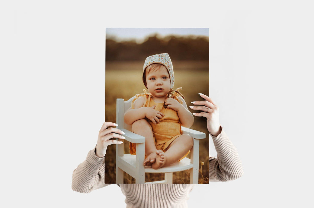 Portrait 16x24 Metal Print featuring a baby photo