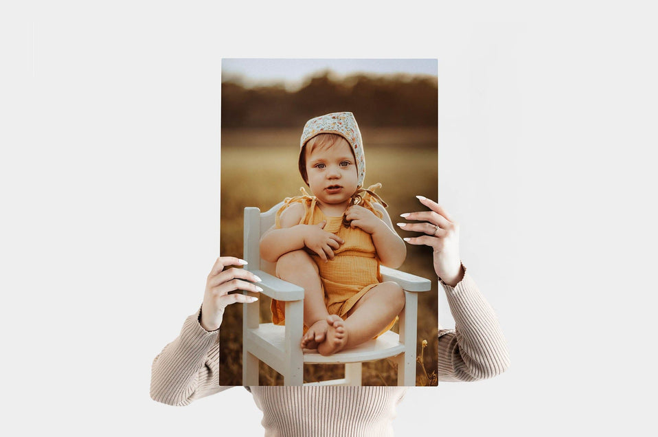 Portrait 16x24 Metal Print featuring a baby photo
