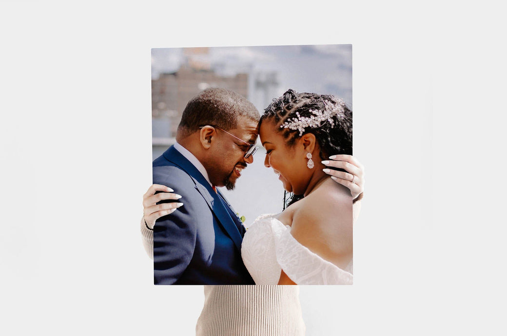 Portrait 20x40 Metal Print featuring a wedding photo