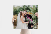 Square 24x24 Metal Print featuring a wedding photo