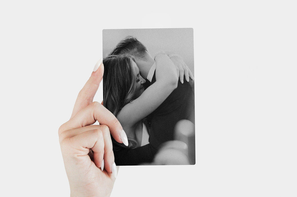 Portrait 4x6 Metal Print featuring a wedding photo