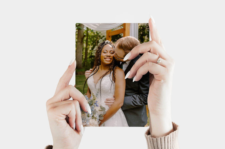Portrait 5x7 Metal Print featuring a wedding photo