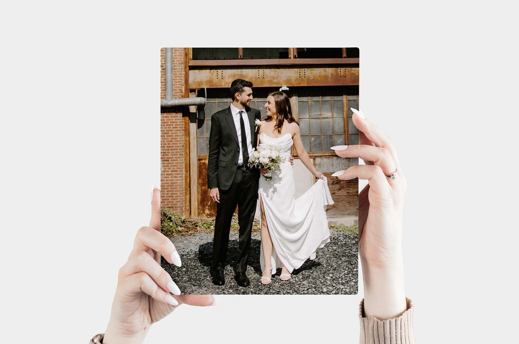 Portrait 8x10 Metal Print featuring a wedding photo