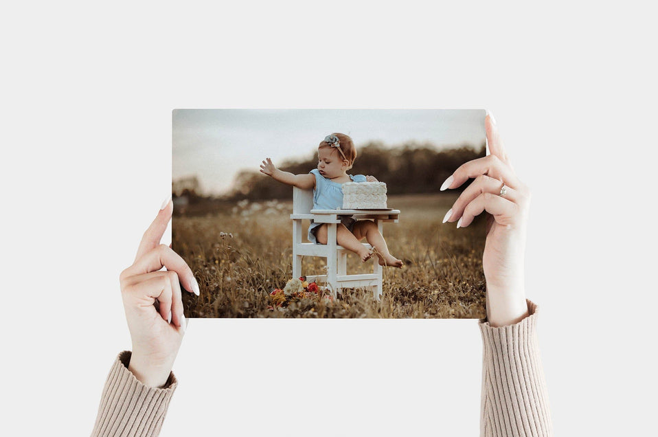 Landscape 8x12 Metal Print featuring a baby photo