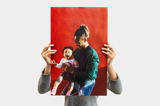 Woman holding a 14x22