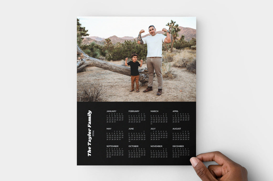 Portrait 8x10" Single-Sided Photo Calendar featuring an image of a father and son. 