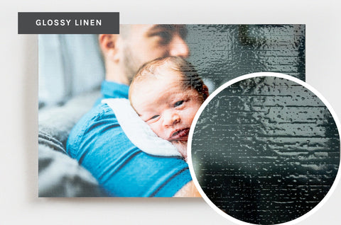 Sinlge Glossy-Linen Print featuring a photo of a father and his baby most memorable moment Photo-Paper-Types-Glossy-Linen - Nations Photo Lab