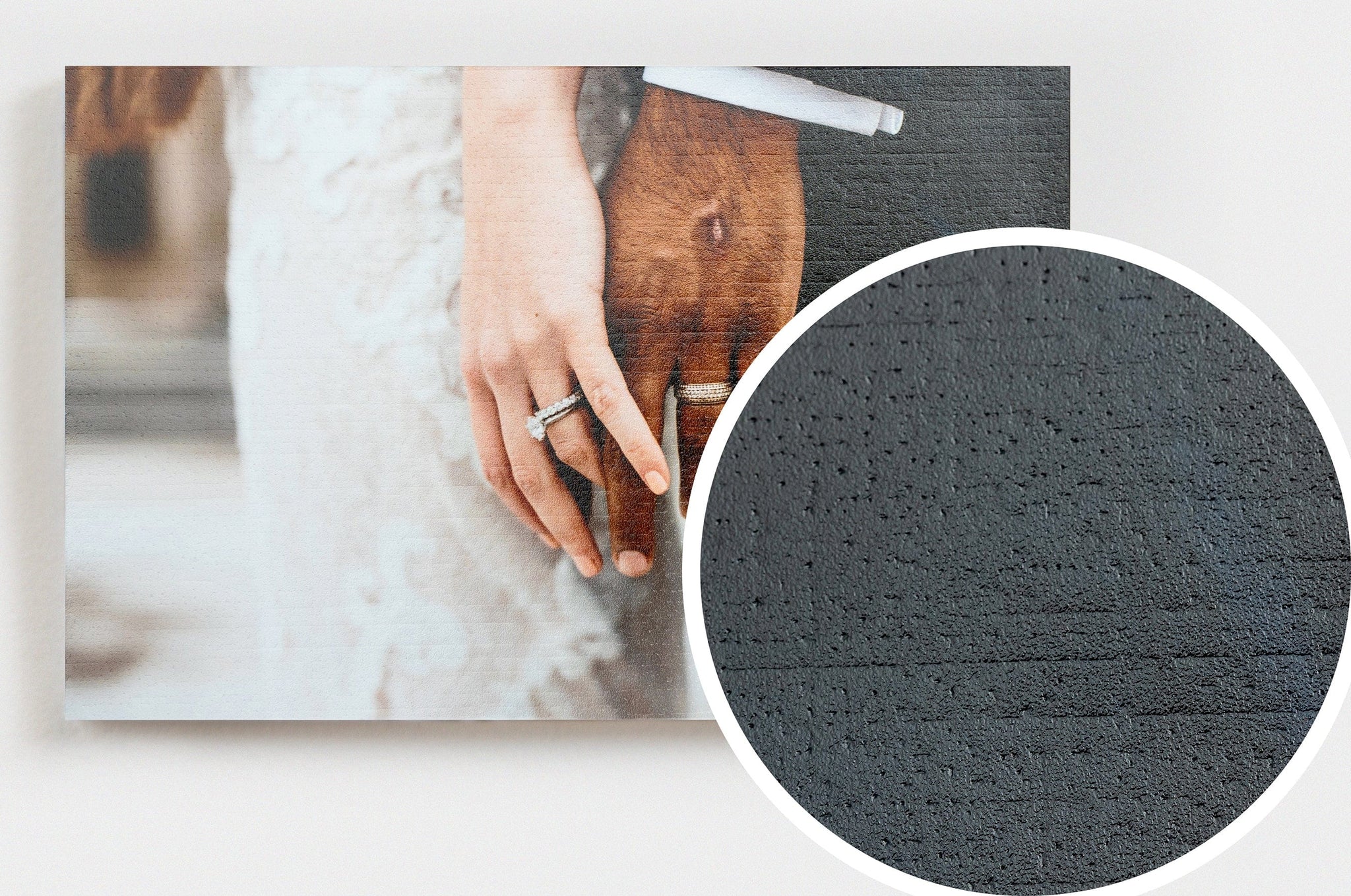 Pearl Photo Print with a close up detail to show the texture of our Lustre Photo Paper with Linen Texture.