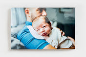 Single Pearl Photo Print featuring a photo of a father and baby.