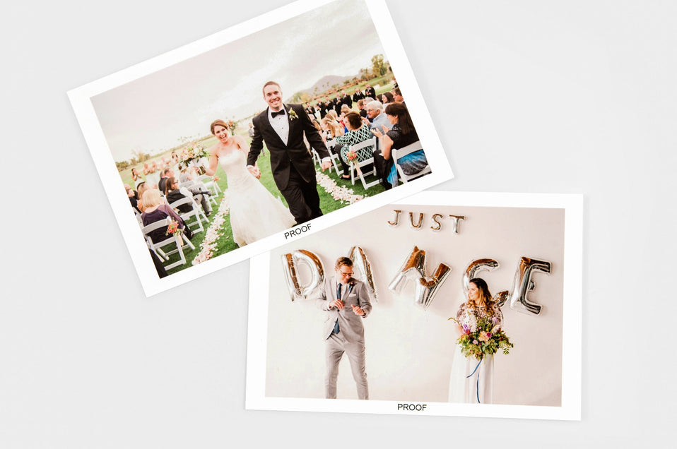 Two Proof Prints with wedding imagery.