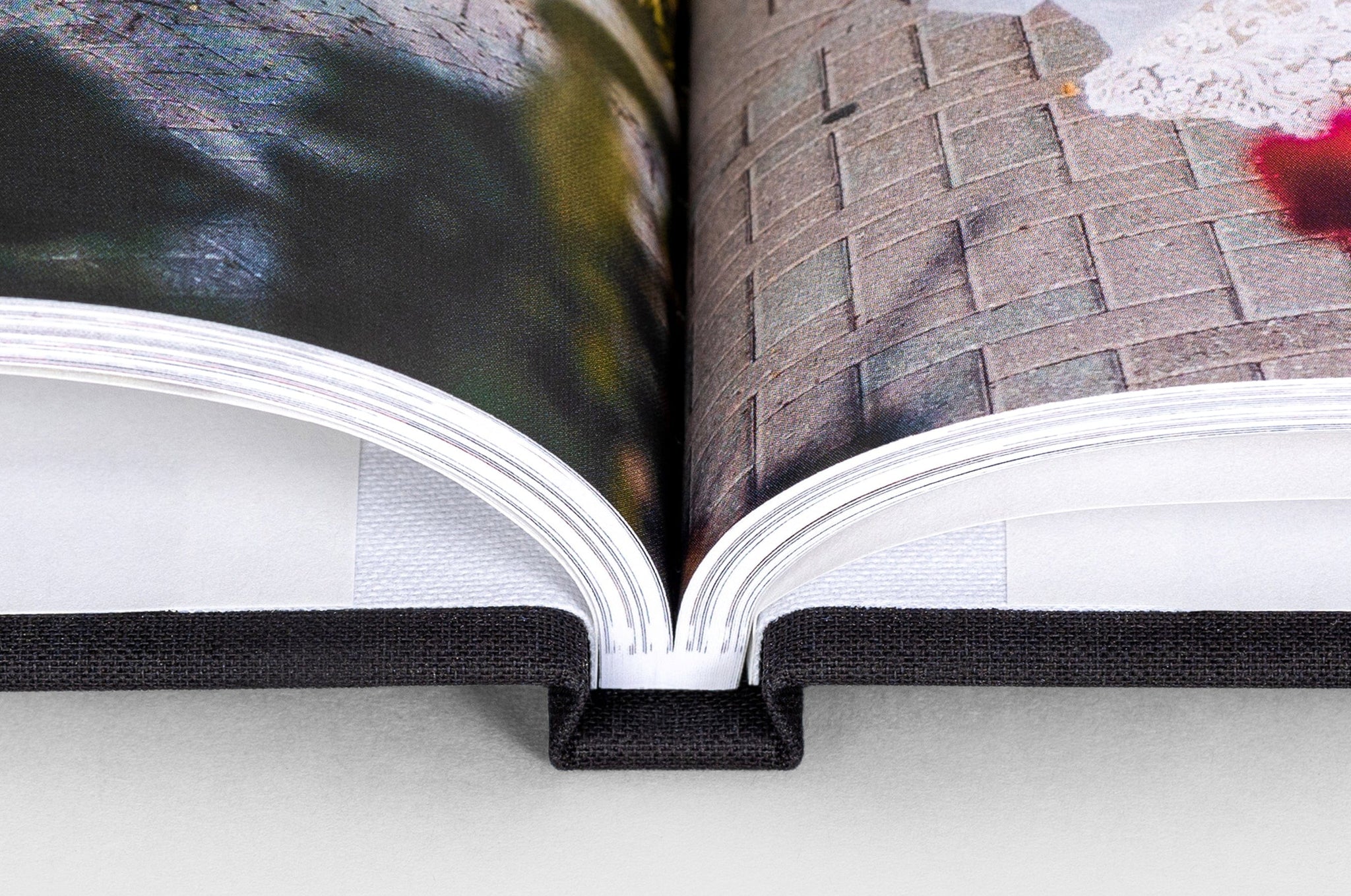Close up detail shot of our Hardcover Photo Book binding. 