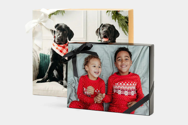 Two Custom Presentation Boxes: one 8x10" Custom Presentation Box and a 5x7" Custom Presentation Box - Nations Photo Lab
