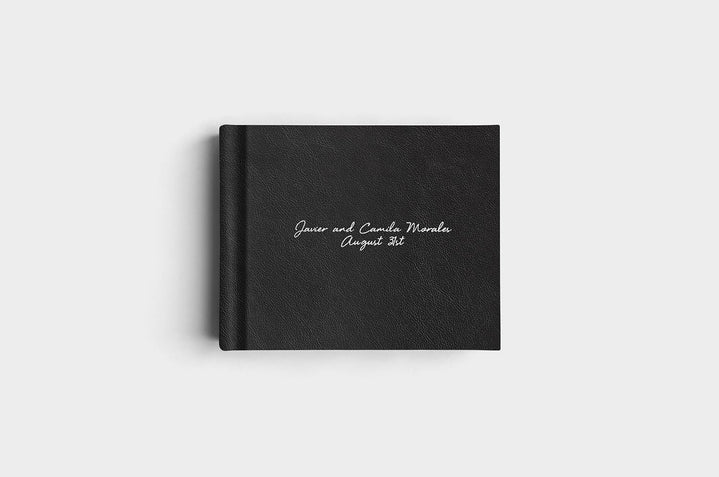 8x10 Landscape Black Genuine Leather Album