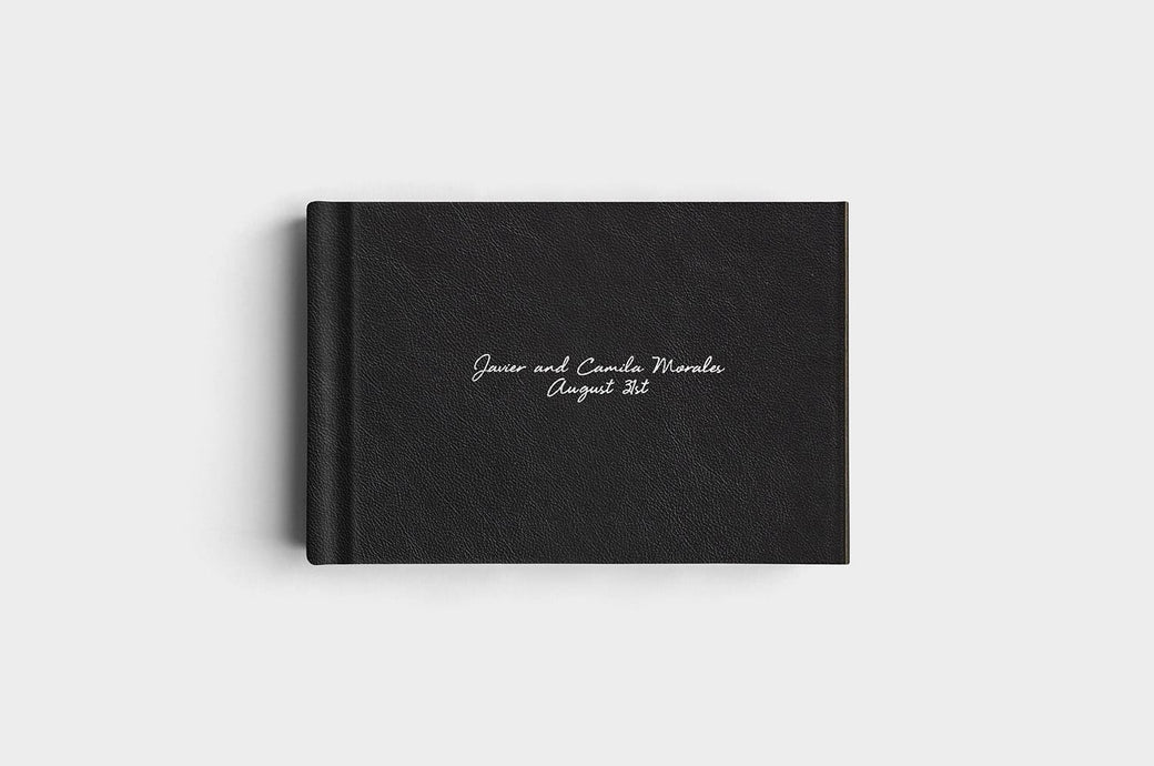 8x12 Landscape Black Genuine Leather Album