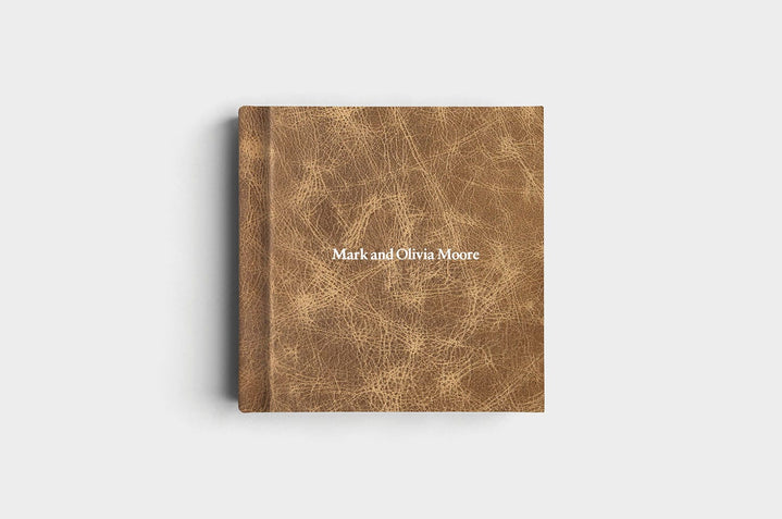 10x10 Square Capuccino Distressed Genuine Leather Album