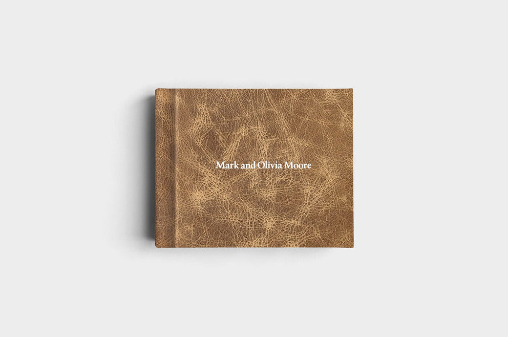 8x10 Landscape Capuccino Distressed Genuine Leather Album