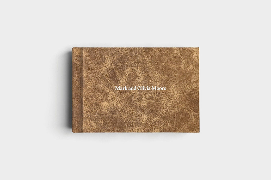 8x12 Landscape Capuccino Distressed Genuine Leather Album