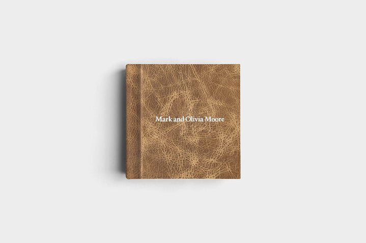 8x8 Square Capuccino Distressed Genuine Leather Album