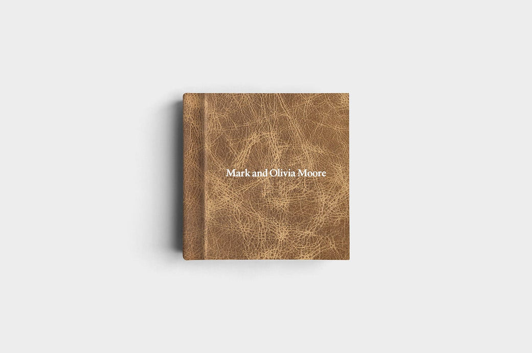 8x8 Square Capuccino Distressed Genuine Leather Album