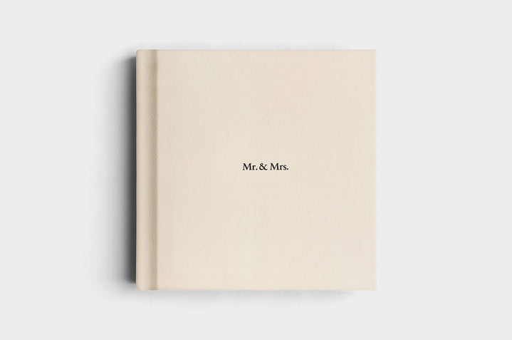 12x12 Square White Genuine Leather Album