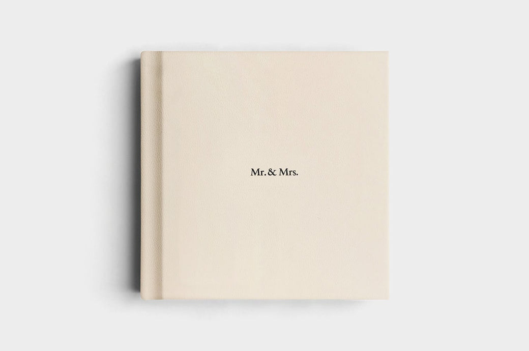 12x12 Square White Genuine Leather Album