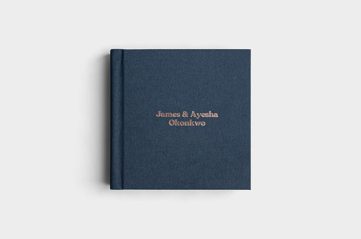 10x10 Square Navy Linen Photo Album