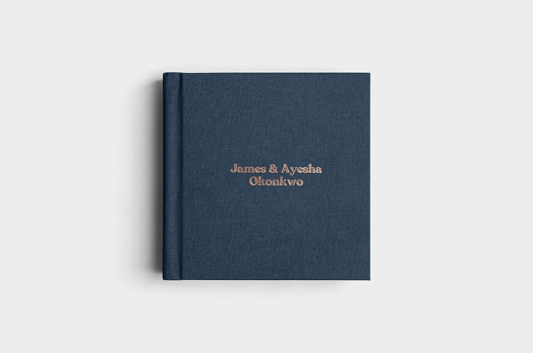 10x10 Square Navy Linen Photo Album
