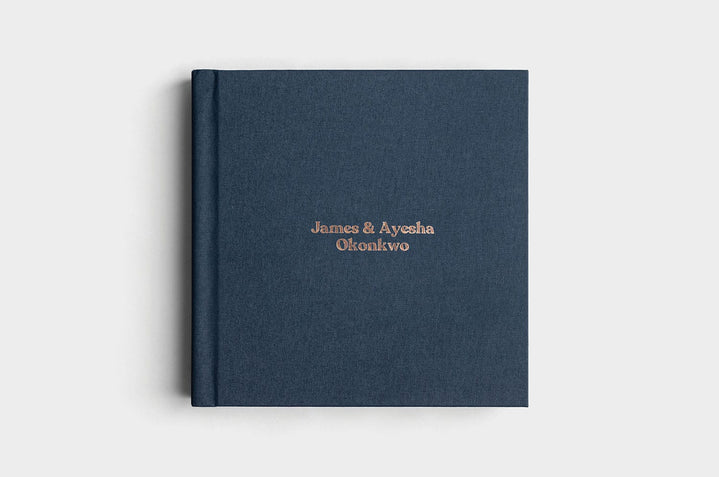 12x12 Square Navy Linen Photo Album